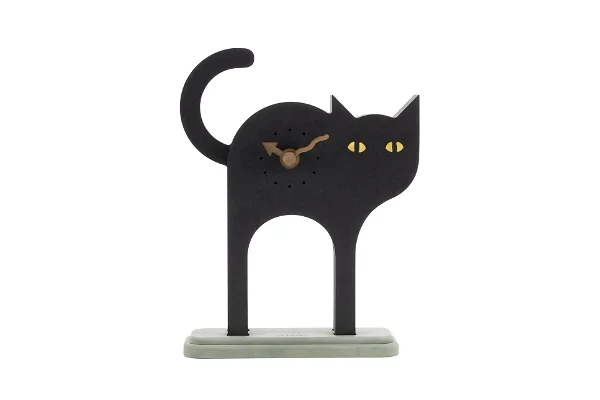 An image of a black cat wall clock design