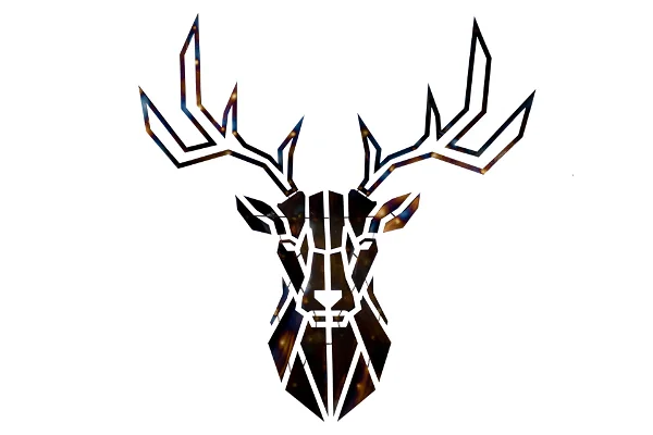 A metal wall art in a shape of deer