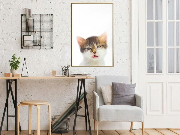 An image of a cat portrait in the living room