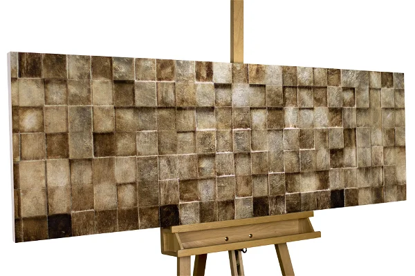 Wood wall art The Matrix in a wooden stand