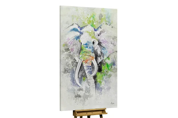 An image of an elephant in an oil painting