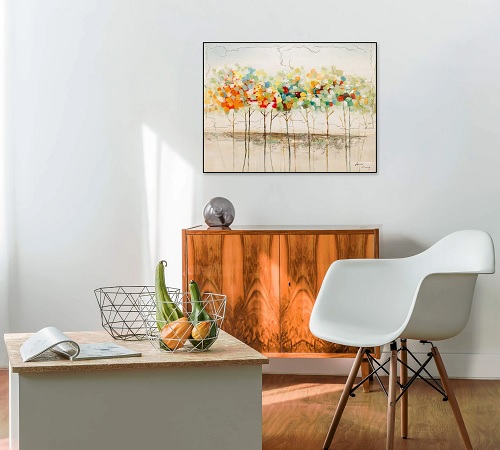 Acrylic painting bushy reflection