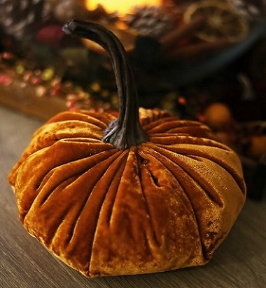 An image of a fabric pumpkin