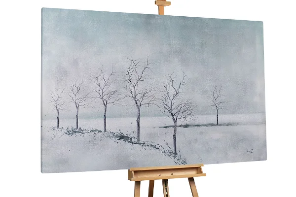 Quadro XXL ad olio "Il paese delle meraviglie bianche