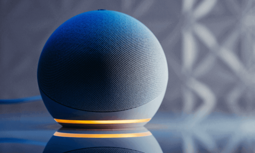 Alexa voice control technology in a circle shape