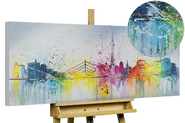 Handpainted Painting 'Düsseldorf Fever'