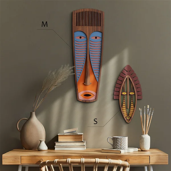 Wooden decorative mask 'Modern African Mask #42'