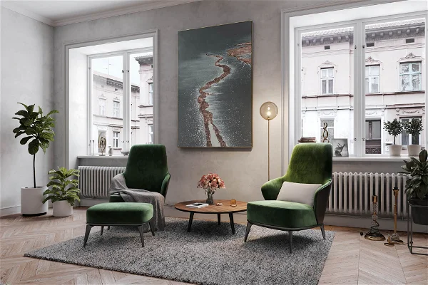 XXL Dipinti a olio 'Golden Beach Magic'