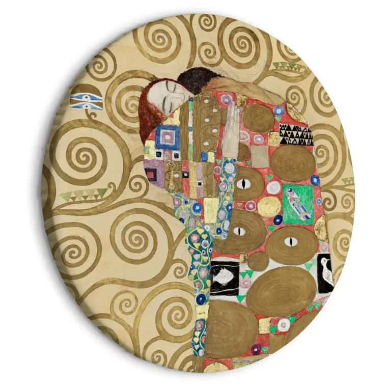 Quadro rotondo 'Klimt's Fulfillment'