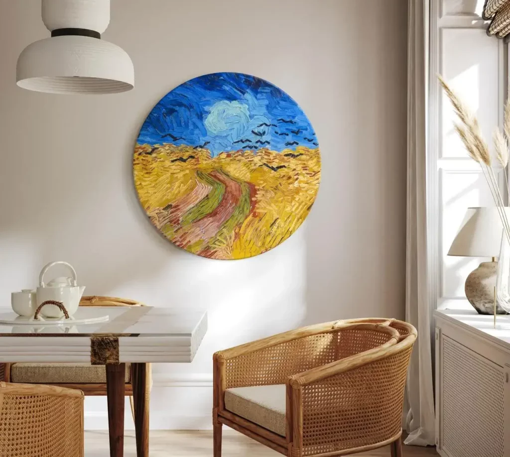 Quadro rotondo 'Gogh's Wheat & Crows'