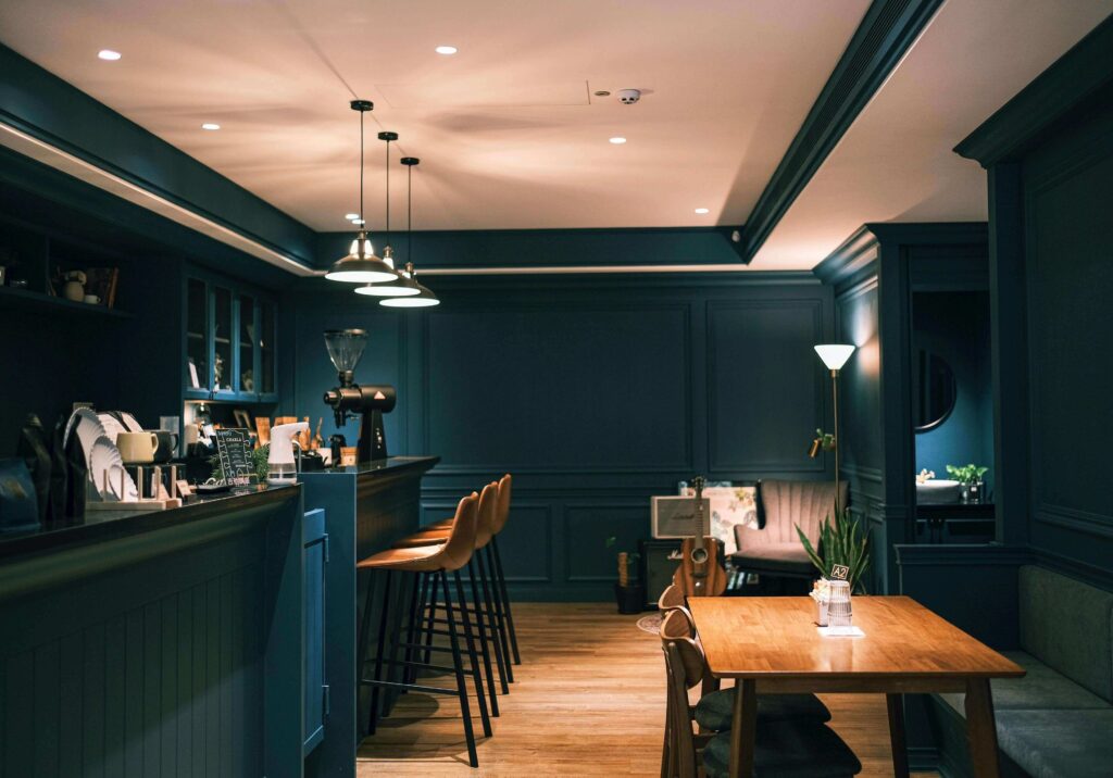 Modern pendant lights with green background