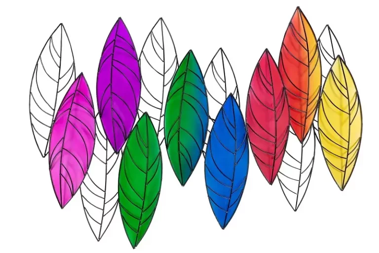 Scultura da parete in metallo 'Magical Leaf World'