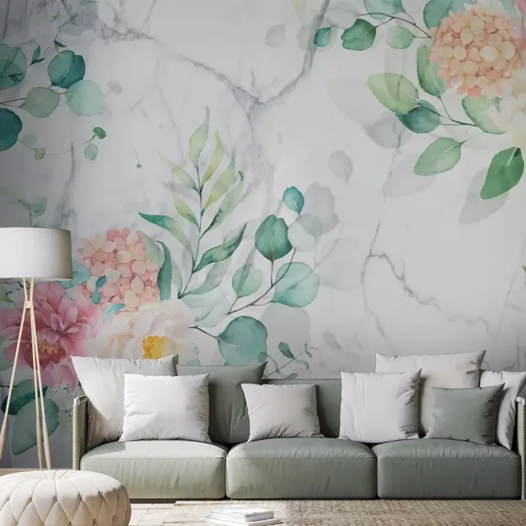 Carta da parati 'Flowery Marble'
