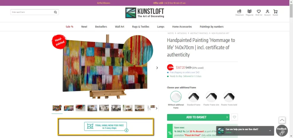 modello digitale per appendere quadri