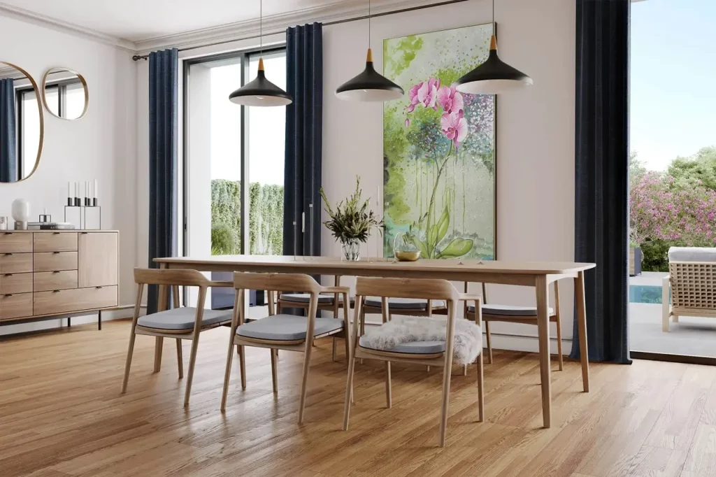 Pittura a olio in stile shabby chic XXL 'Orchidea selvatica' 100x200cm