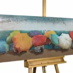 Colorful image of umbrella in the sea.