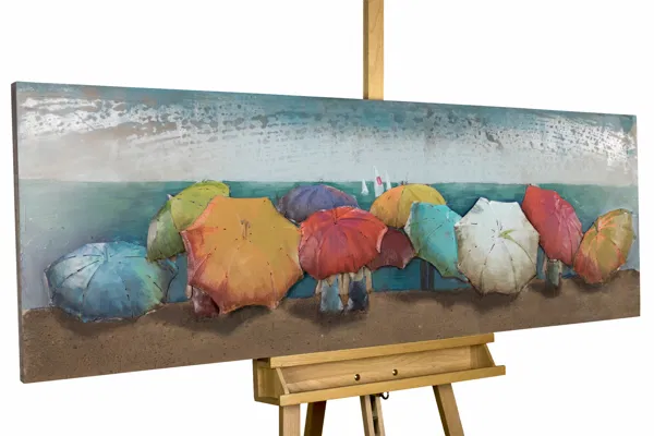 Colorful image of umbrella in the sea.