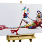 kl00716-frosch-mit-brille-nerd-modern-acryl-gemaelde-oel-bild-oelgemaelde-01
