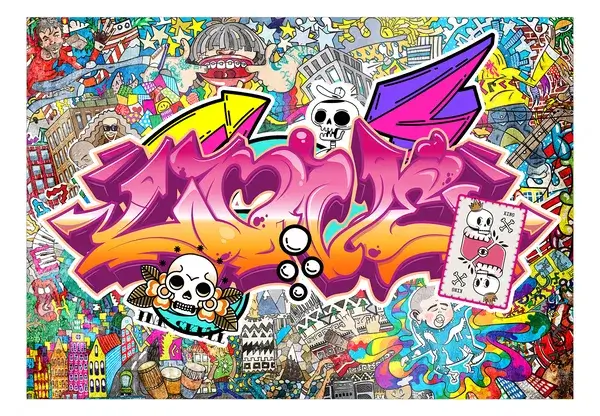 A modern graffiti wallpaper design