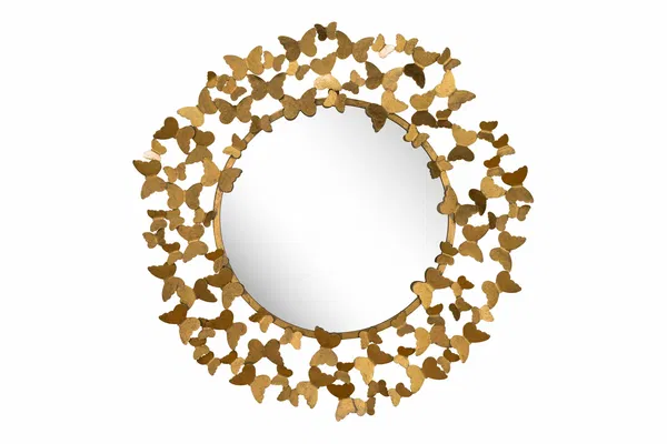 Metal wall mirror 'Happy Little Friends'