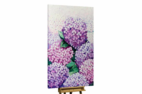 XXL Oil paintings 'Hortensia Magic' Handpainted unique 180x120cm